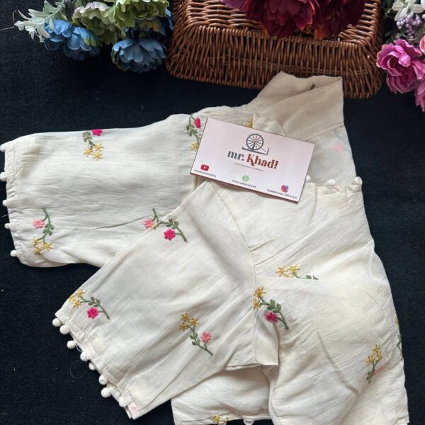 Pure Camric Khadi Cotton Fabric Desgin Blouse - Image 2