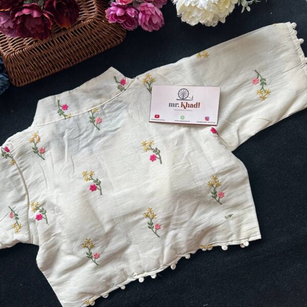 Pure Camric Khadi Cotton Fabric Desgin Blouse - Image 3