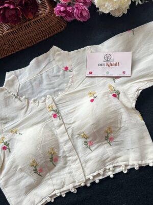 Pure Camric Khadi Cotton Fabric Desgin Blouse