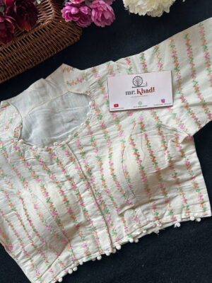 Pure Camric Khadi Cotton Designer Blouse