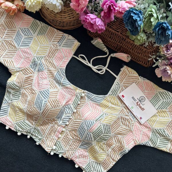 Elegant Pure Camric Cotton Diable Blouse