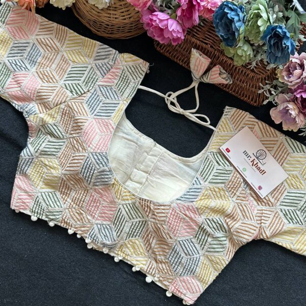 Elegant Pure Camric Cotton Diable Blouse - Image 3