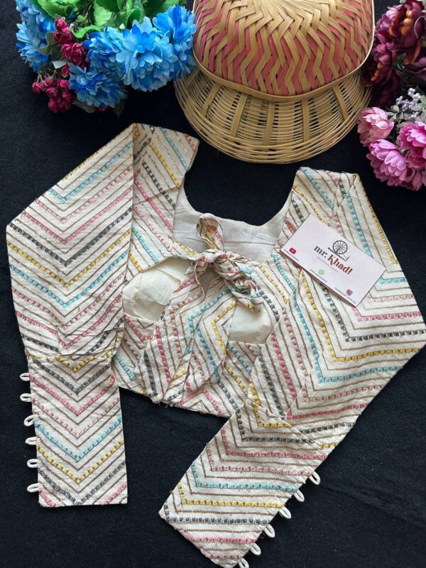 Elegant Pure Khadi Cotton Blouse - Image 2