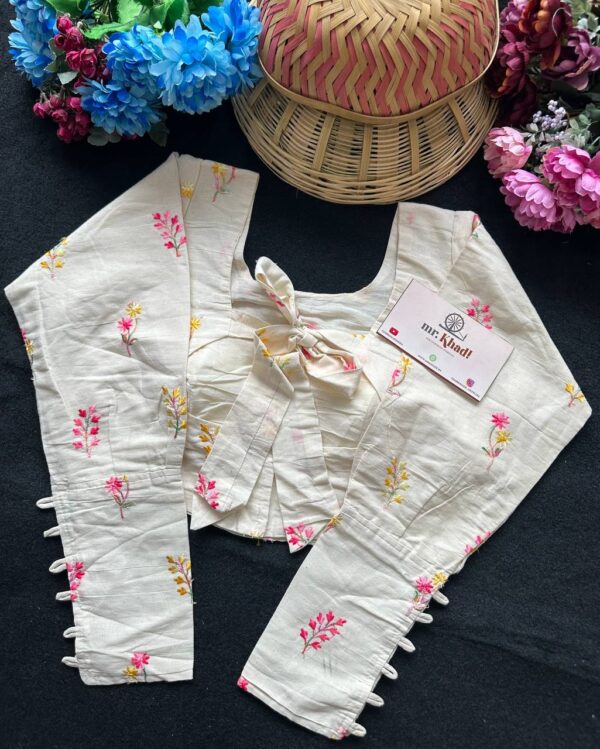 Elegant Pure Camric Khadi Cotton Blouse - Image 2