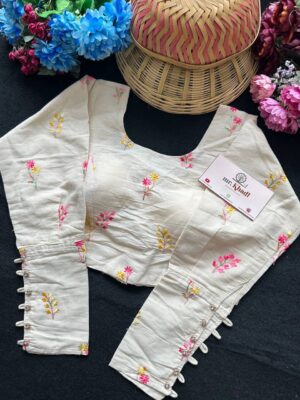 Elegant Pure Camric Khadi Cotton Blouse
