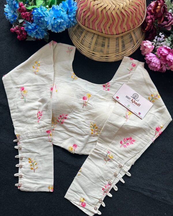 Elegant Pure Camric Khadi Cotton Blouse