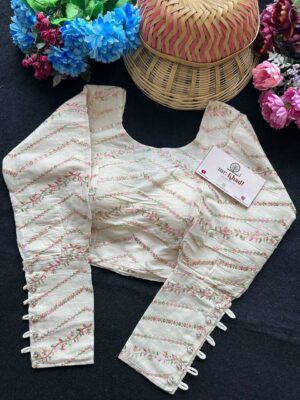 Pure Camric Khadi Cotton ZigZag Blouse
