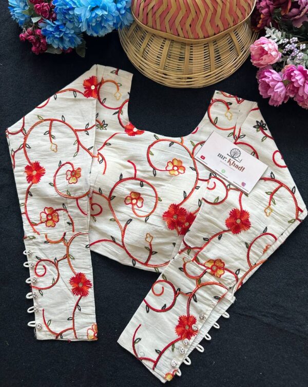Pure Camric Khadi Cotton Designer Blouse