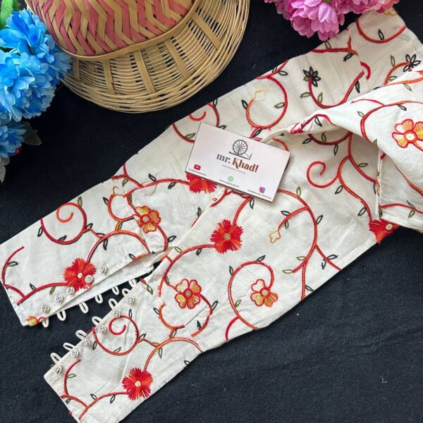Pure Camric Khadi Cotton Designer Blouse - Image 4