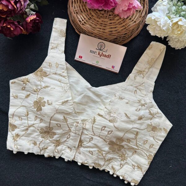Camric Sleeveless Golden Work Blouse - Image 3