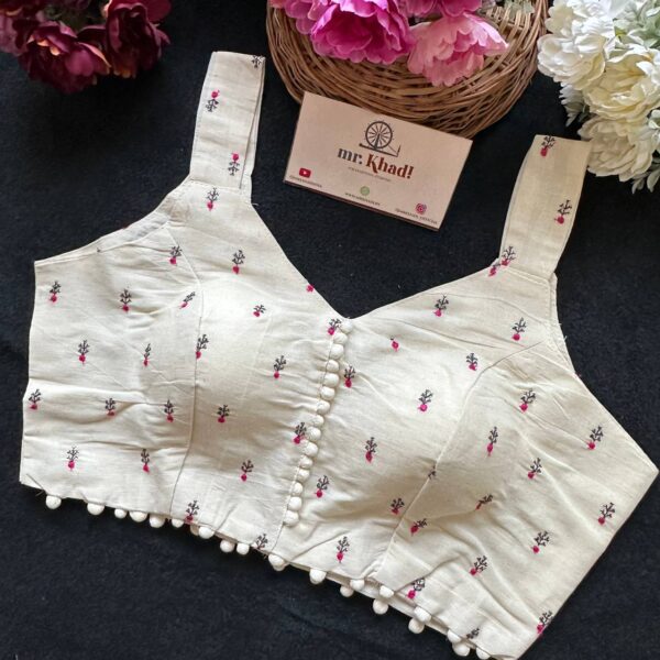 Pink Flower Designer Blouse
