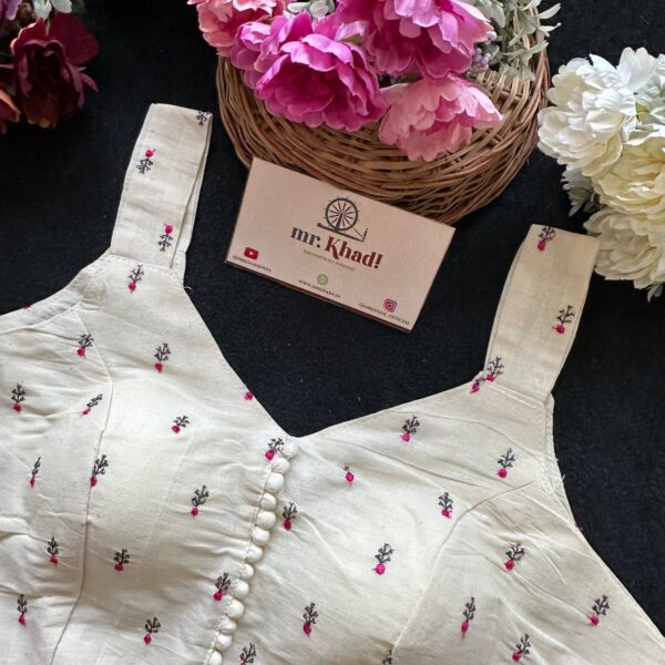 Pink Flower Designer Blouse - Image 2