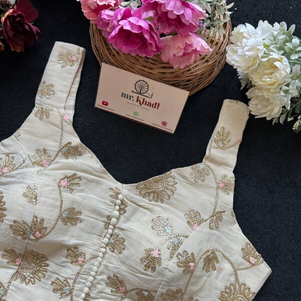 Golden Work Dyeable Blouse - Image 2