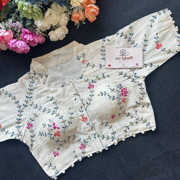 Elegant Blue Work Designer Blouse