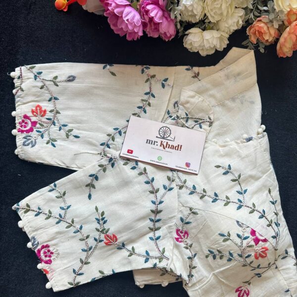 Elegant Blue Work Designer Blouse - Image 2