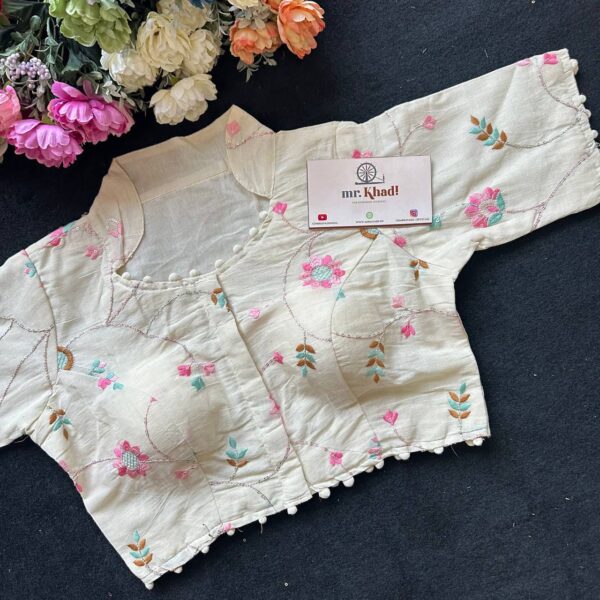 Pure Camric Khadi Cotton Desginer Blouse