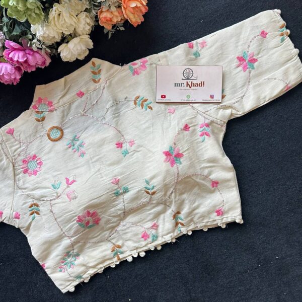 Pure Camric Khadi Cotton Desginer Blouse - Image 2