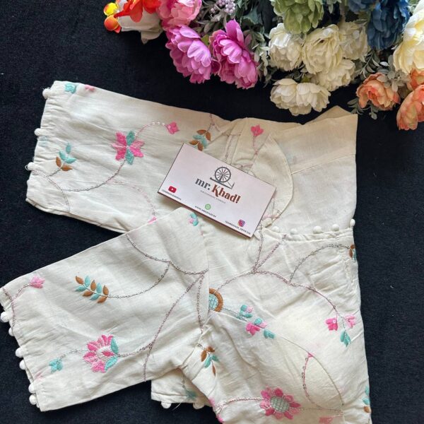 Pure Camric Khadi Cotton Desginer Blouse - Image 3
