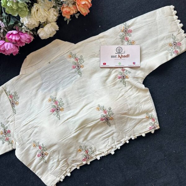 Elegant Black Work Flower Designer Blouse - Image 2