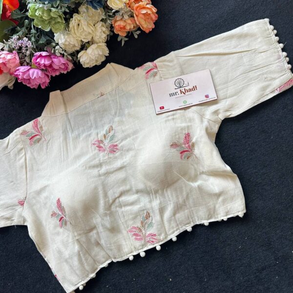 Elegant Pink Designer Work Blouse - Image 2