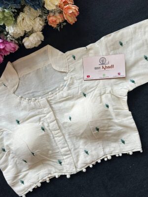 Pure Camric Khadi Cotton Designer Blouse