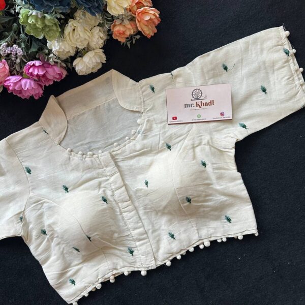 Pure Camric Khadi Cotton Designer Blouse