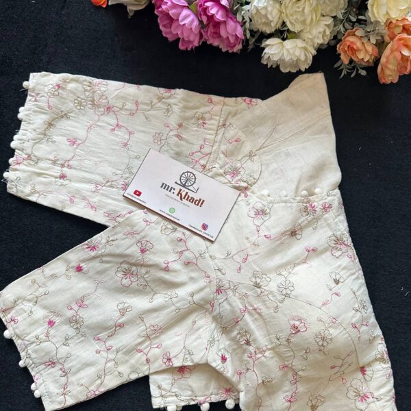 Premium Pure Camric Khadi Cotton Blouse - Image 3