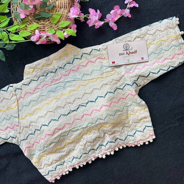 Pure Camric Khadi Cotton Blouse - Image 3