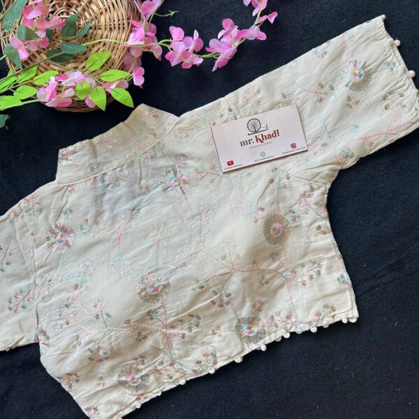 Elegant Round Sequence Designer Blouse - Image 2