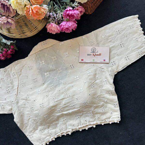 Mirror Work Desginer Collar Neck Blouse - Image 2