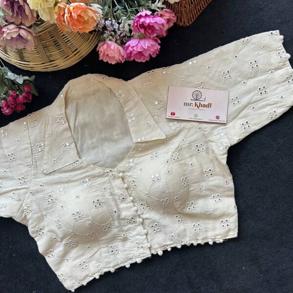 Mirror Work Desginer Collar Neck Blouse