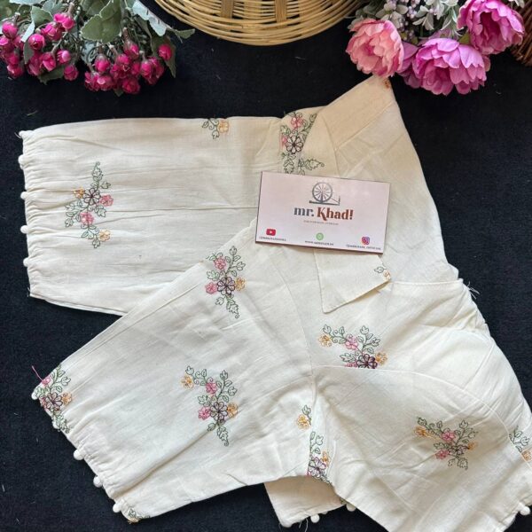 Pure Camric Khadi Cotton Fabric Desgin Blouse - Image 2