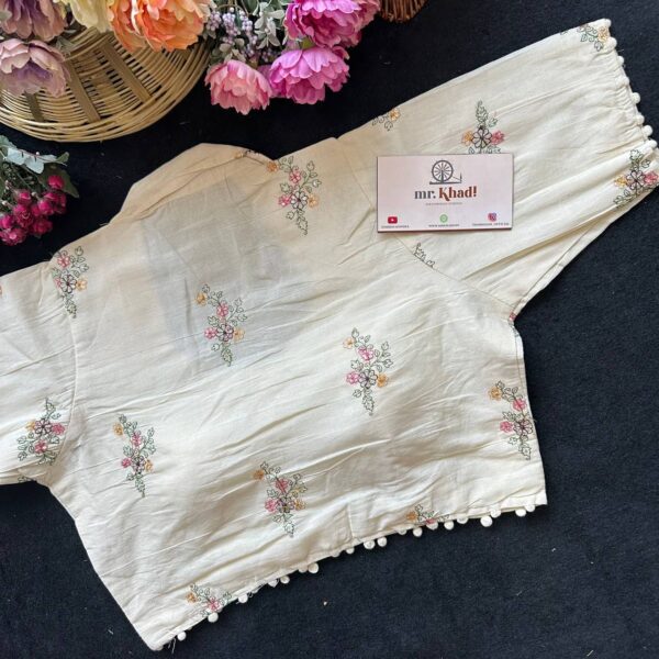 Pure Camric Khadi Cotton Fabric Desgin Blouse - Image 3
