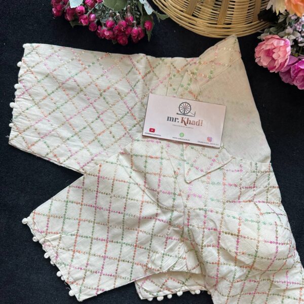 Elegant Multi-Sequence Work Blouse - Image 3