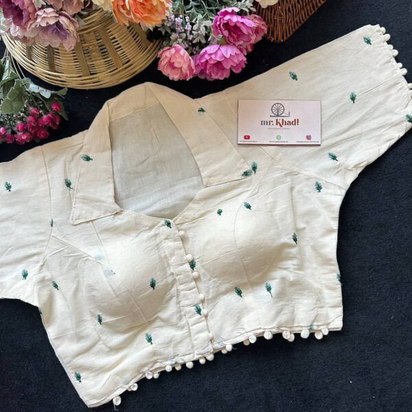Blue Butti Work Designer Blouse
