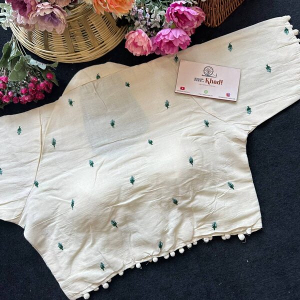 Blue Butti Work Designer Blouse - Image 2