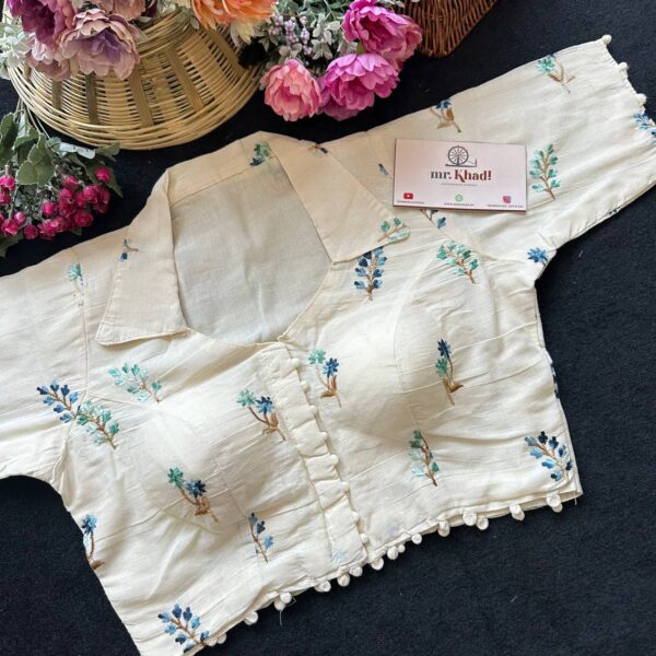 Blue Flower Hand Work Design Blouse