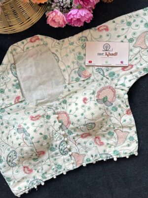 Green Thread Work Blouse