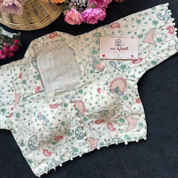 Green Thread Work Blouse
