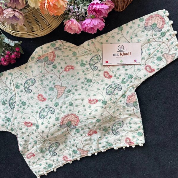 Green Thread Work Blouse - Image 2