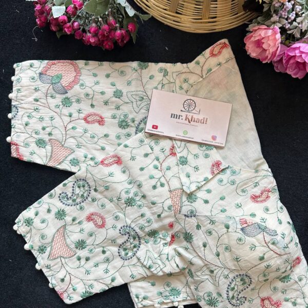 Green Thread Work Blouse - Image 3