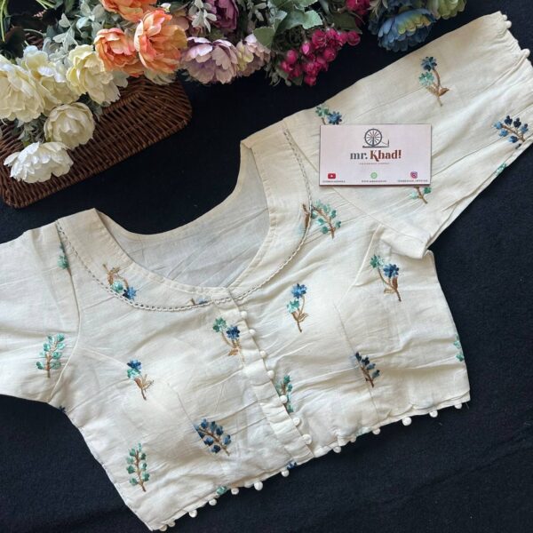 Blue Flower Design Blouse