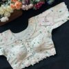 Sky Blue Designer Flower Work Blouse
