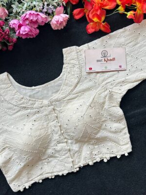 Mirror Work Collar Designer Blouse