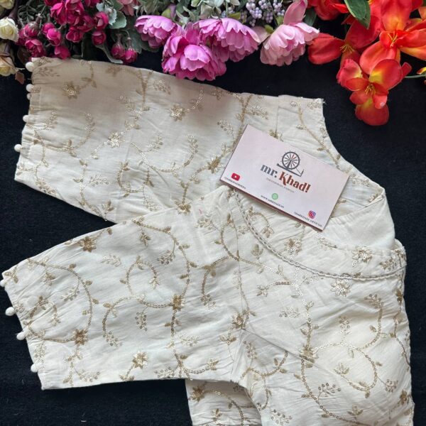 Golden Thread Designer Blouse - Image 3