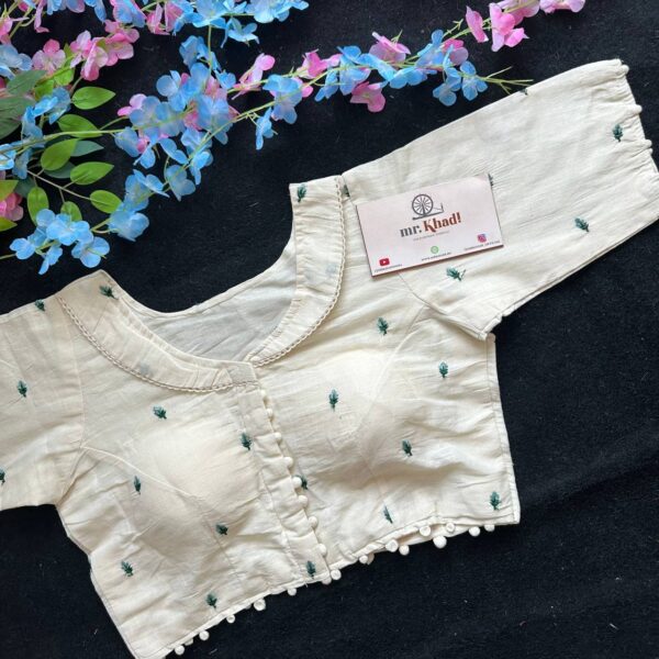 Green Buti Work Blouse