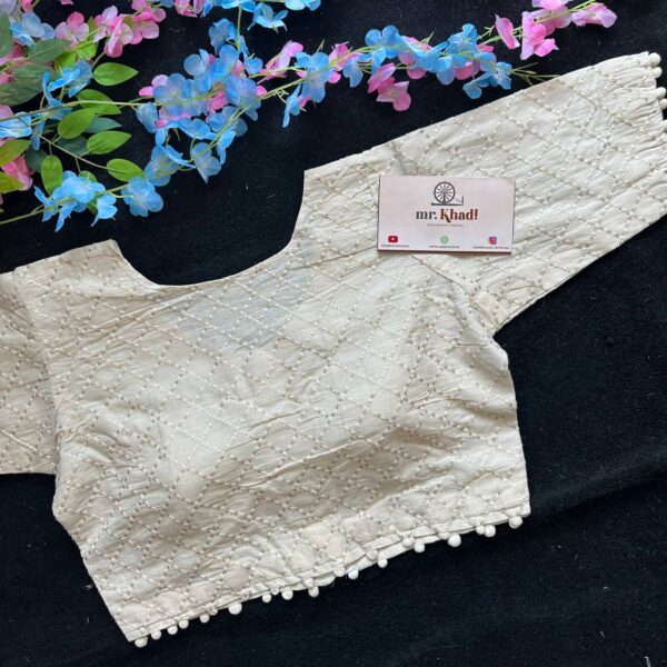 Elegant Sequence Chex Design Blouse - Image 2