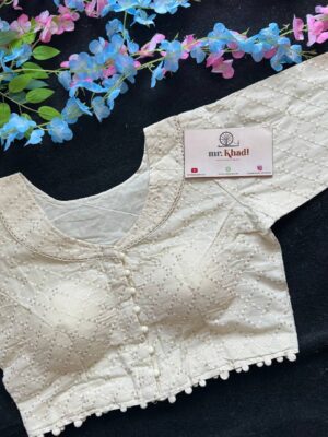 Elegant Sequence Chex Design Blouse