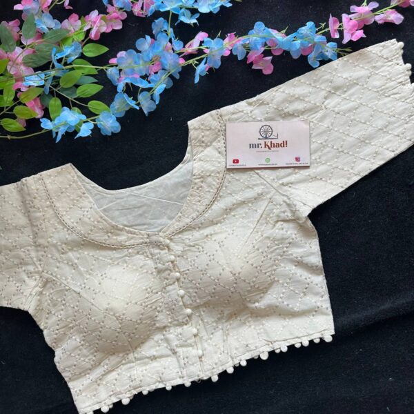 Elegant Sequence Chex Design Blouse