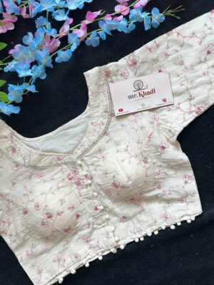 Designer Pink Thread Work Blouse